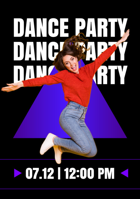 Dance Party Announcement Poster A3 Tasarım Şablonu