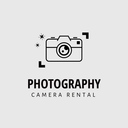 Rental Cameras Service Emblem Logo Design Template