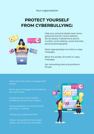 Protection from Cyberbullying Poster Šablona návrhu
