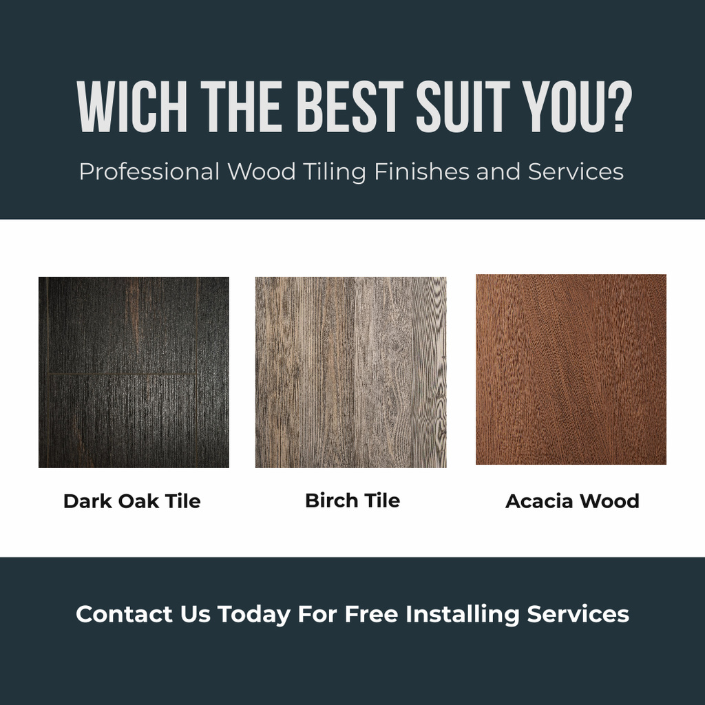 Ontwerpsjabloon van Instagram van Services of Professional Wood Tiling Services