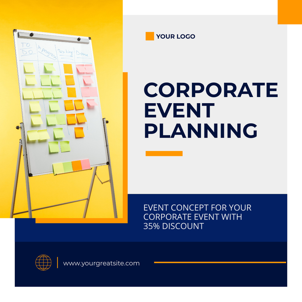 Designvorlage Corporate Party Planning Process für Instagram