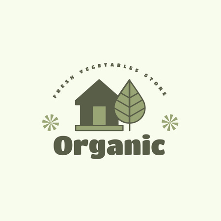 Organic Veggies Store Offer Logo Tasarım Şablonu