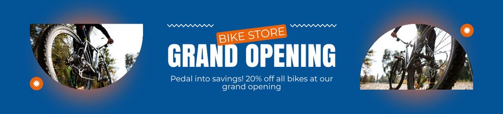 Ontwerpsjabloon van Ebay Store Billboard van Bike Store Grand Opening With Discounts For Visitors