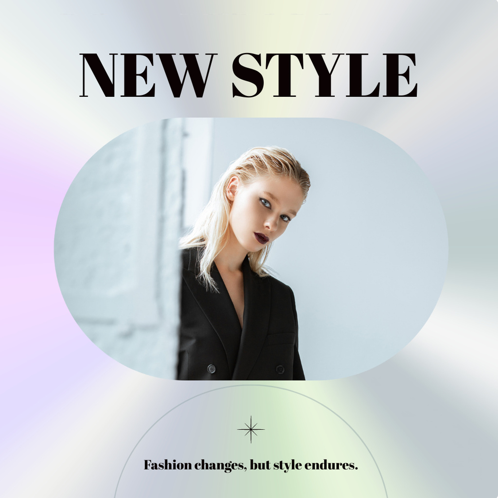 Modèle de visuel New Style Ad with Stylish Woman - Instagram