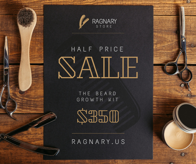Awesome Barbershop Professional Tools Sale Offer Facebook Design Template