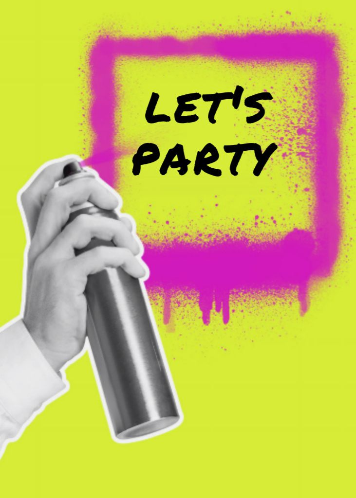 Party announcement in graffiti frame Flayer Design Template