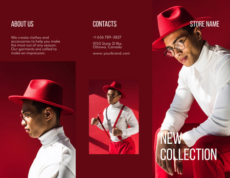 Fashion Ad with Stylish Man Brochure 8.5x11in Design Template