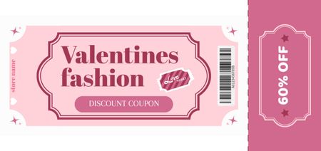 Platilla de diseño Valentine's Fashion Outfits Discount Coupon Din Large