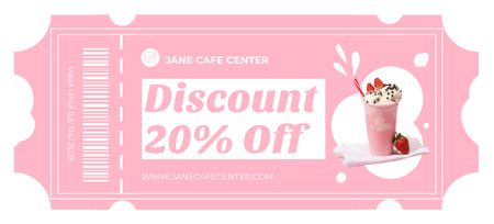 Discount in Cafe on Pink Coupon 3.75x8.25in Design Template