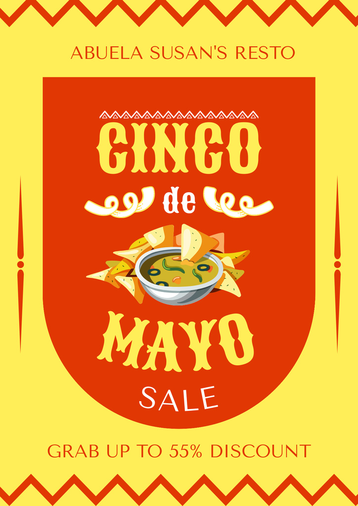 Mexican Food Offer for Holiday Cinco de Mayo Poster Πρότυπο σχεδίασης