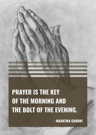 Ontwerpsjabloon van Flayer van Religion Quote with Hands in Prayer