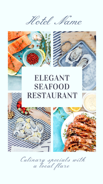 Elegant Seafood Restaurant Ad Instagram Video Storyデザインテンプレート