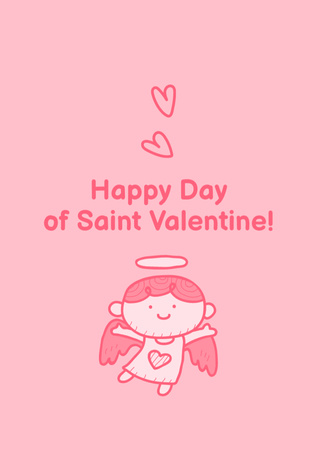 Designvorlage Saint Valentine's Day Greeting on Pink für Postcard A5 Vertical