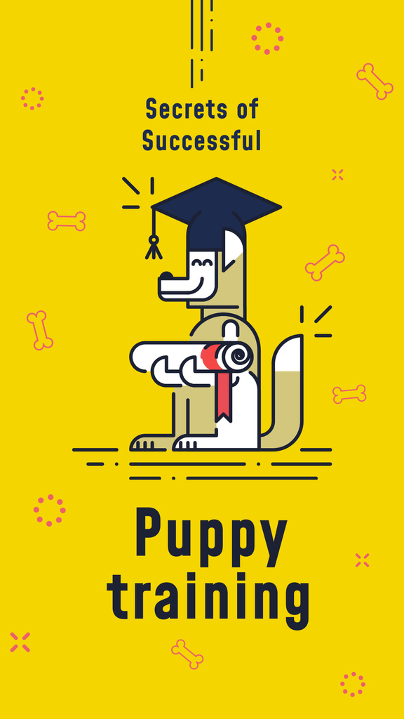 Funny dog with diploma Instagram Story Design Template