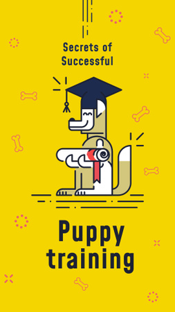 Funny dog with diploma Instagram Story Design Template