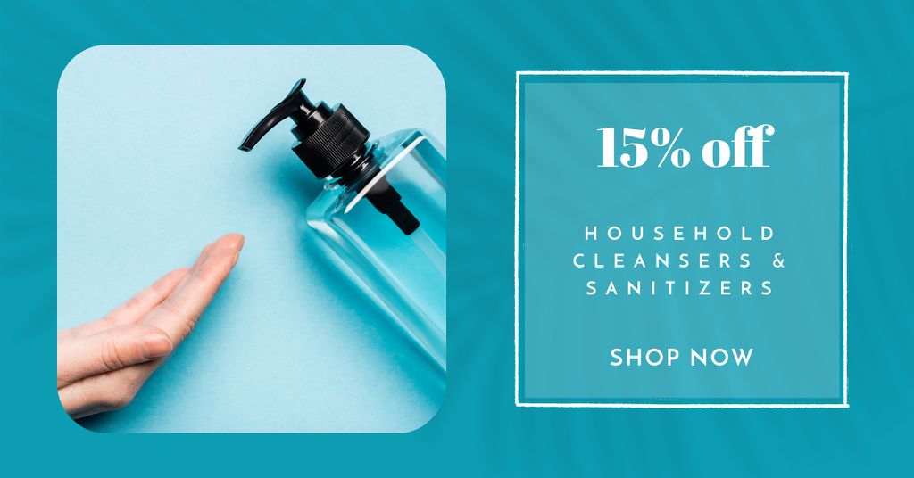 Cleansers and Sanitizers Discount Facebook AD Design Template