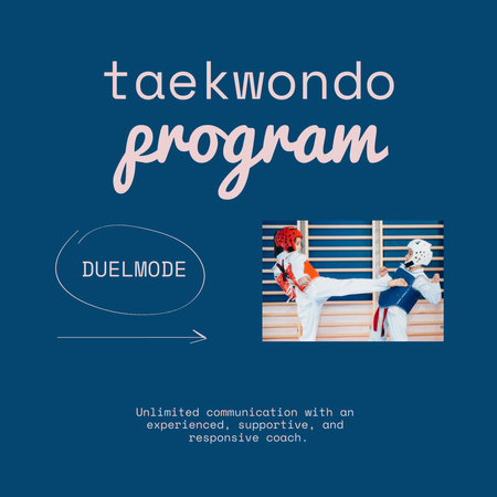 Ontwerpsjabloon van Instagram van Taekwondo Program Announcement