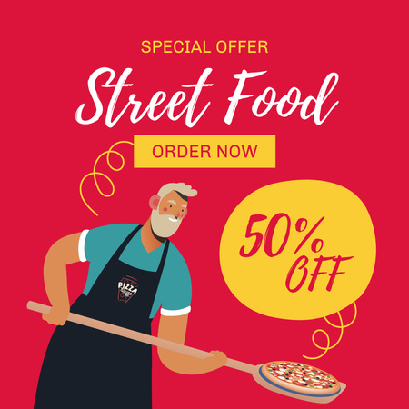 Discount Offer on Street Food Instagram Design Template