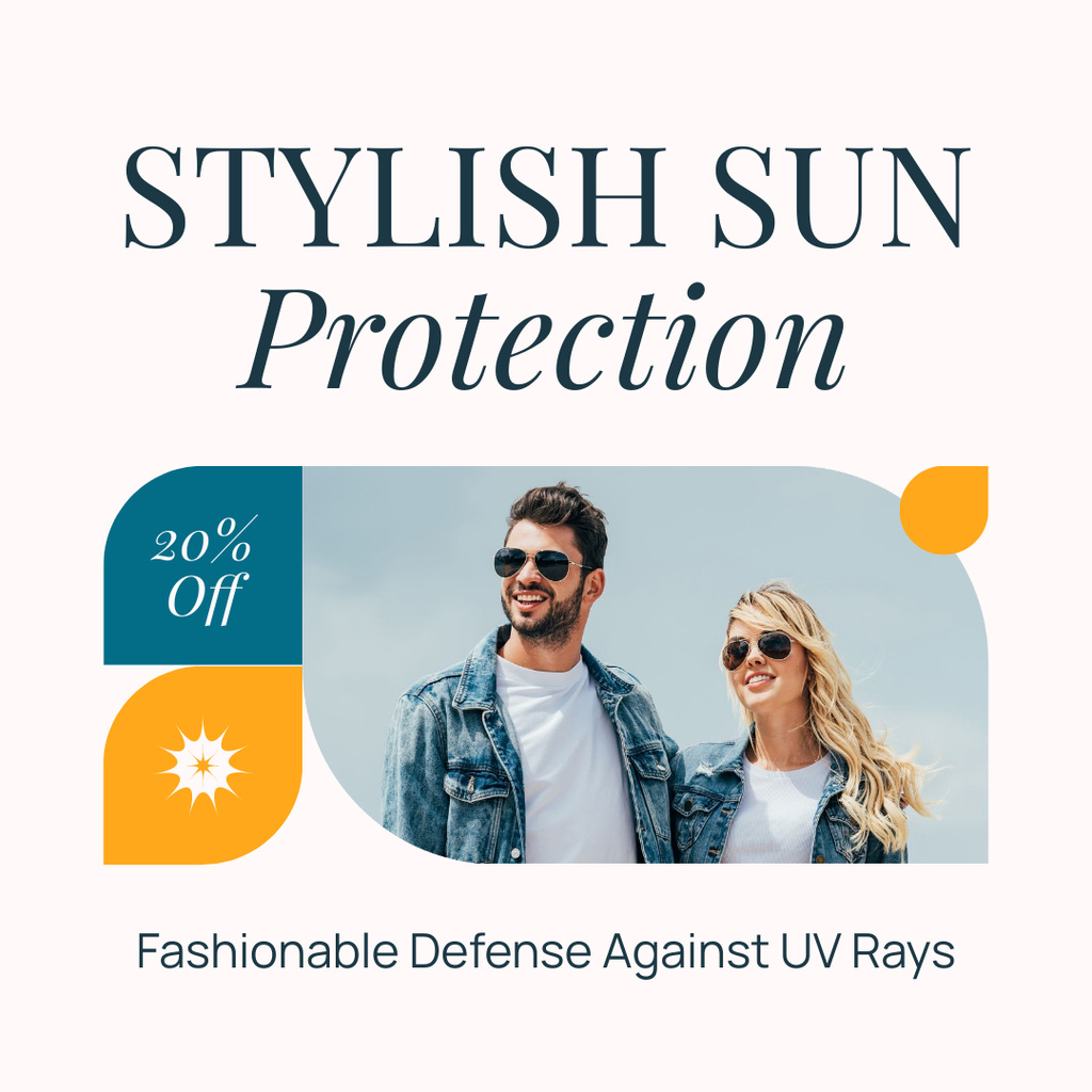 Plantilla de diseño de Discount on Stylish Solar Protection Instagram AD 