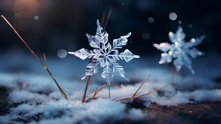 Modèle de visuel Beaux flocons de neige transparents - Zoom Background