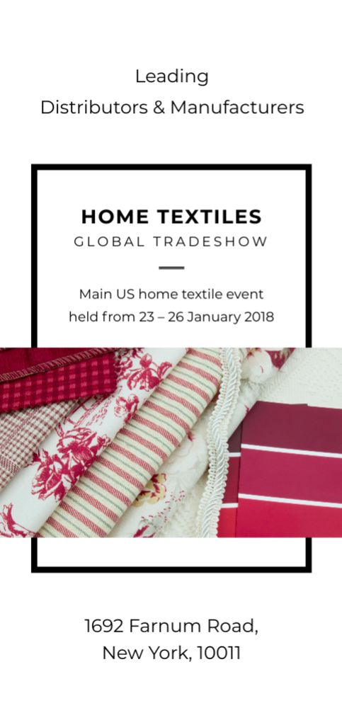 Designvorlage Home Textiles Event Announcement in Red für Flyer DIN Large