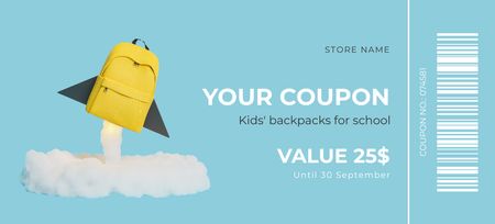 Back to School Special Offer Coupon 3.75x8.25in Design Template