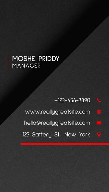 Template di design Manager Card with Tree Key Emblem Business Card US Vertical