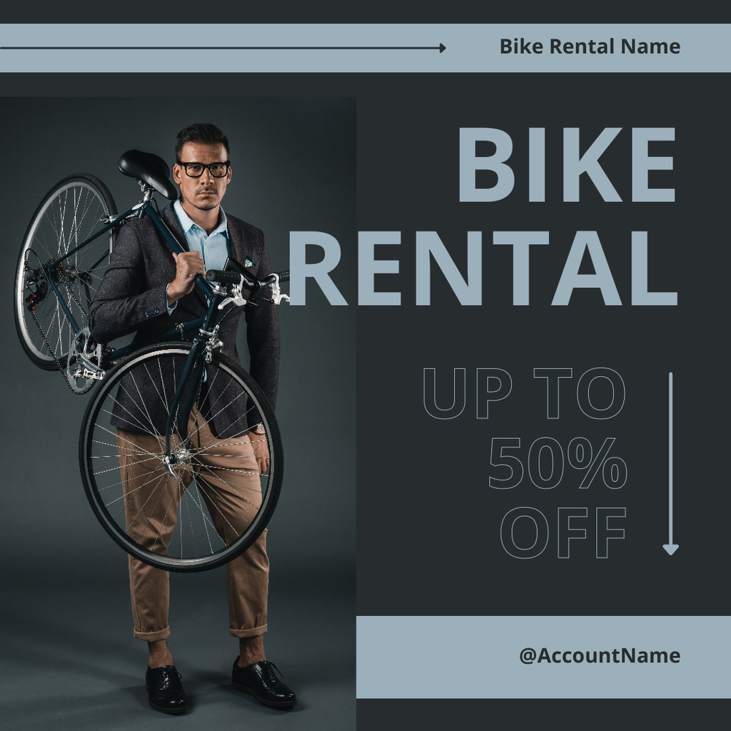 Ontwerpsjabloon van Instagram AD van Affordable Price on Rental Bikes