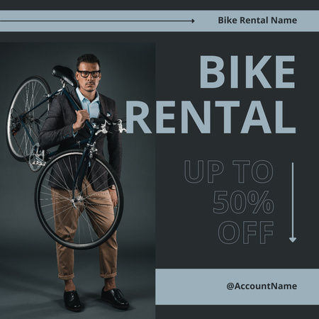 Megfizethető áron bérelhető kerékpárok Instagram AD tervezősablon