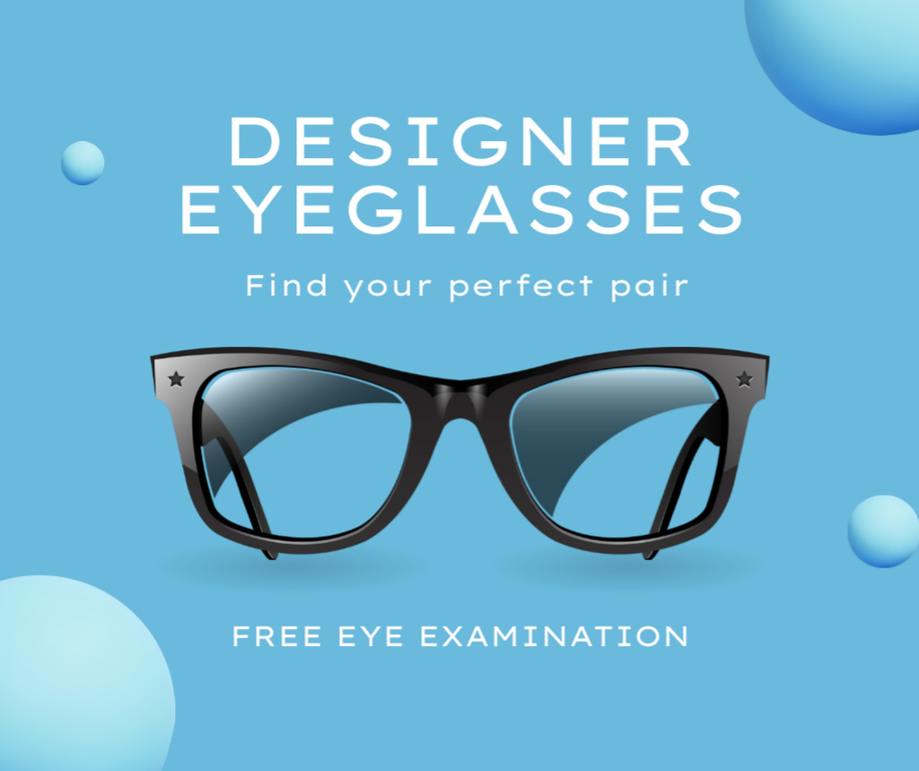 Template di design Eye Check Offer with Discount on Glasses Facebook