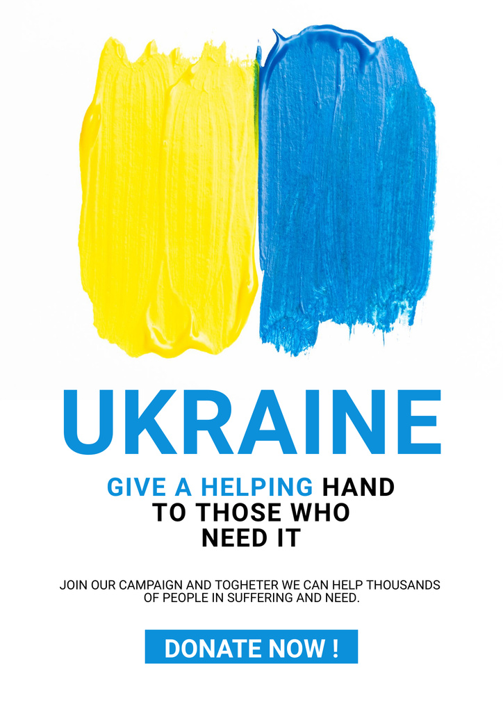 Ukraine Needs Help Poster Design Template
