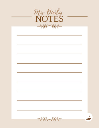 Simple Daily Planner with Branches Notepad 107x139mm Design Template