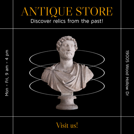 Timeless Stuff In Antique Store Offer Animated Post Design Template
