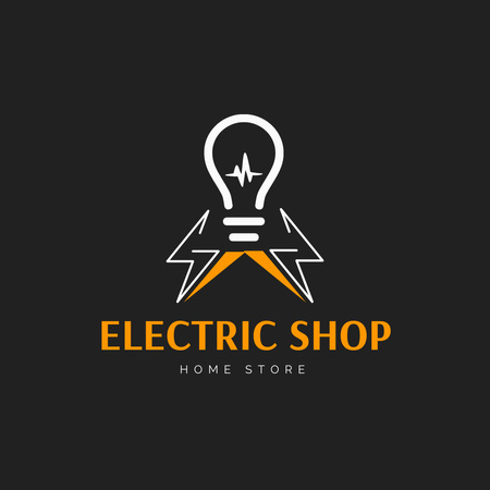 Template di design Home Store Ad with Lightbulb Logo 1080x1080px