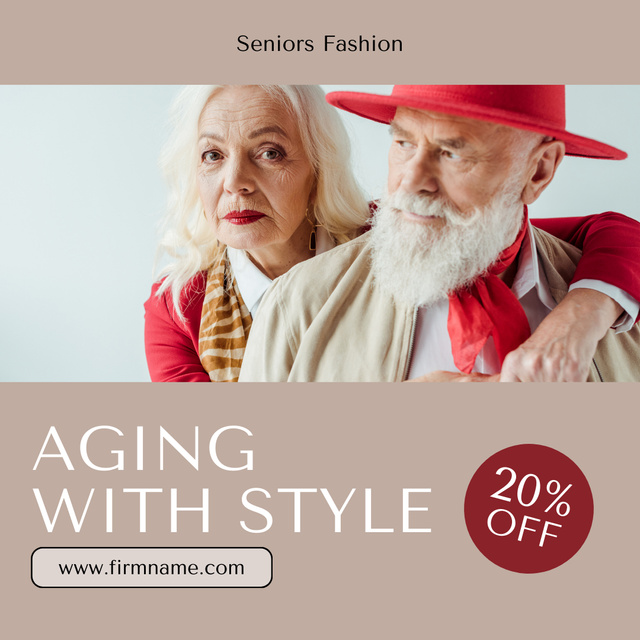 Stylish Clothes For Elderly With Discount Instagram Design Template