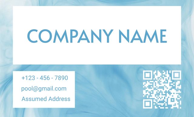 Pool Maintenance Service Offering on Abstract Background Business Card 91x55mm Design Template