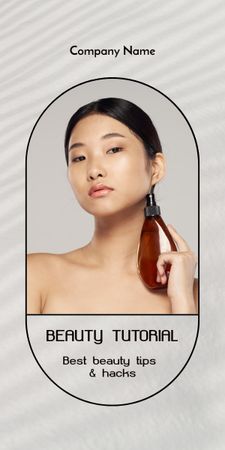 Beauty Tutorial Ad with Woman in Makeup Graphic Design Template