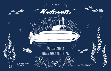Documentary Film about Underwater Life Flyer 5.5x8.5in Horizontal – шаблон для дизайна