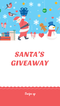 New Year Special Offer with Cute Santa Instagram Story Modelo de Design