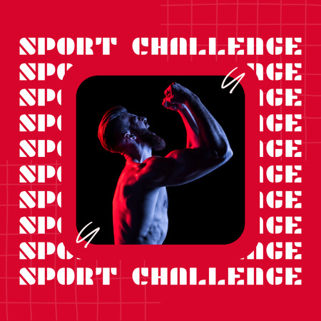 Template di design promozione sport college rosso Instagram