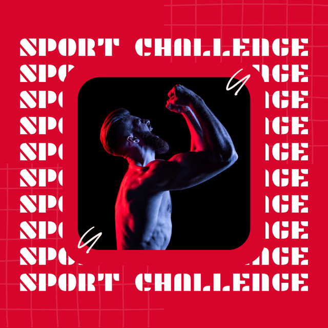 Sport College Promotion Red Instagram Modelo de Design