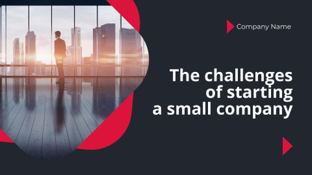 Designvorlage Challenges of Starting Small Company für Presentation Wide