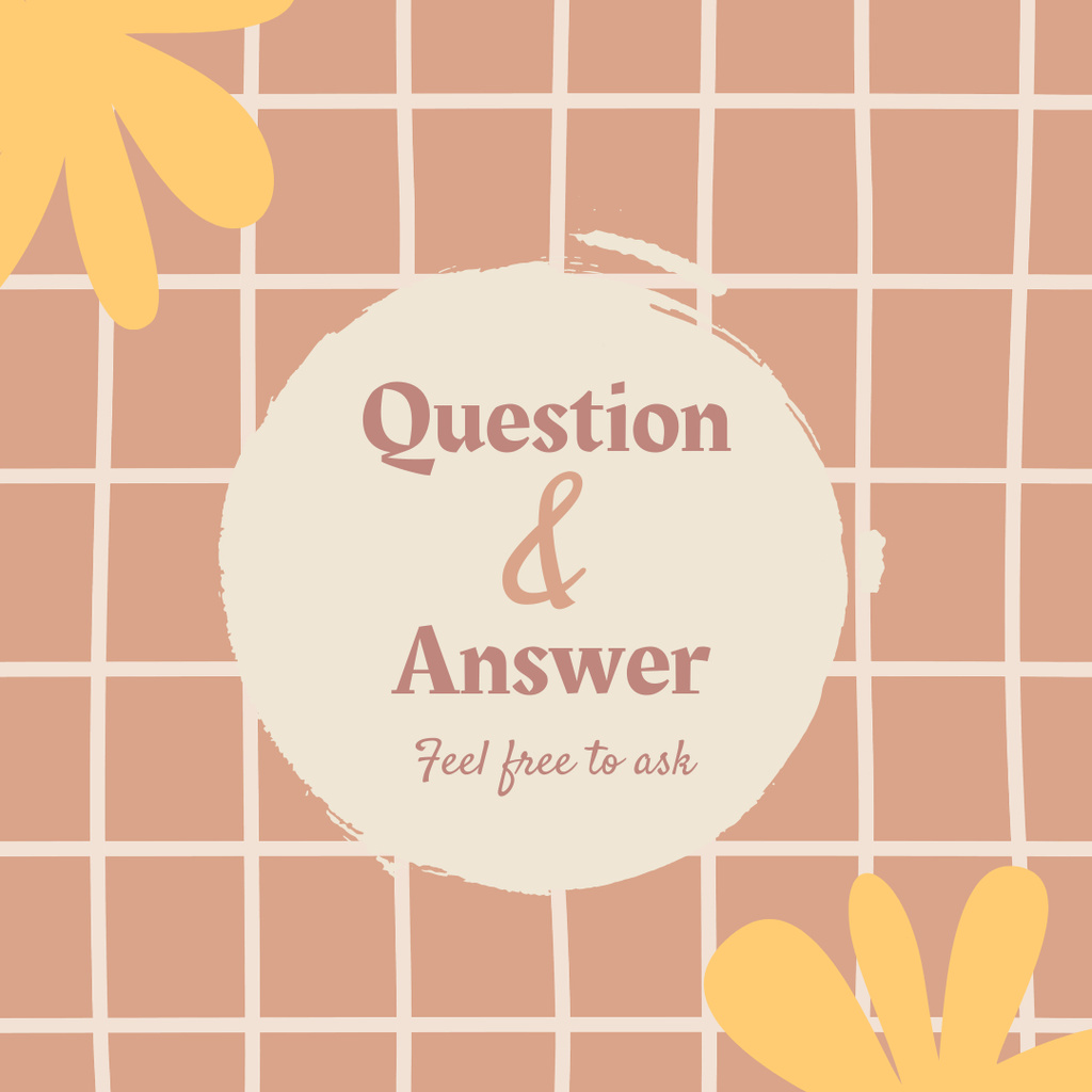 Question & Answer Illustration Instagram tervezősablon