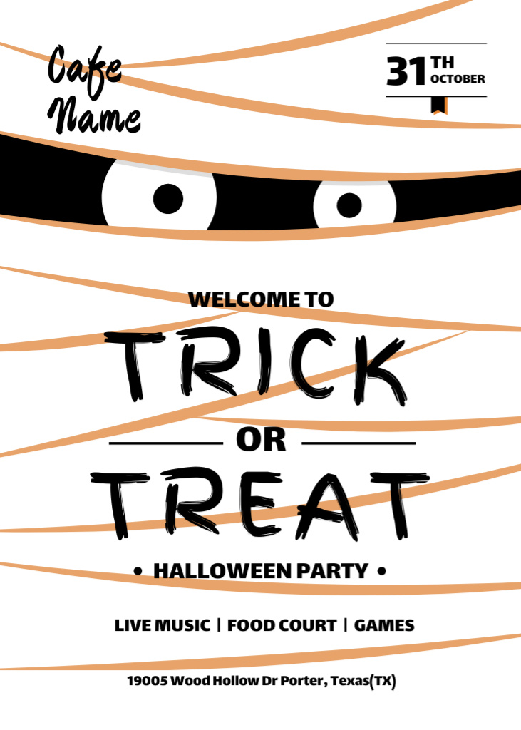 Designvorlage Halloween Party with Scary Mummy für Invitation