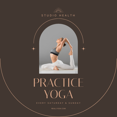 Practicing Yoga Motivation Instagram Design Template