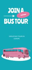 Travel Tour Announcement with Pink Bus