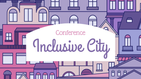 Plantilla de diseño de Conference Announcement with City illustration FB event cover 