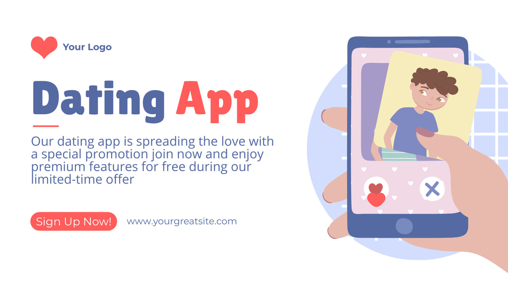 Matchmaking and Dating Application Presenting FB event cover – шаблон для дизайна
