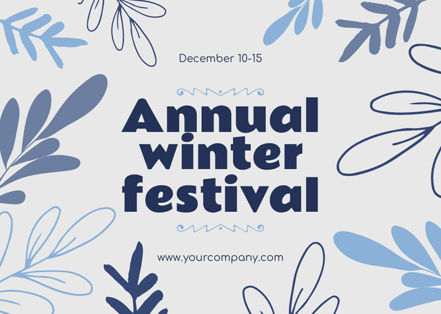 Template di design Invitation to Annual Winter Festival Card