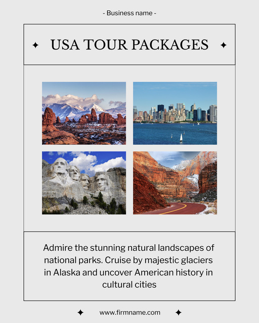 Enchanting Tour Package Offer Around USA Poster 16x20in – шаблон для дизайну
